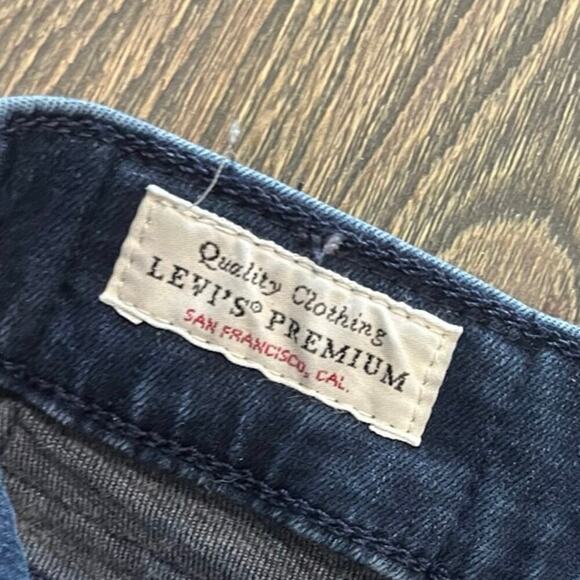 Levi's Womens Mile High Super Skinny Jeans Raw Hem Denim Dark Wash Blue Size 30 - Picture 6 of 13